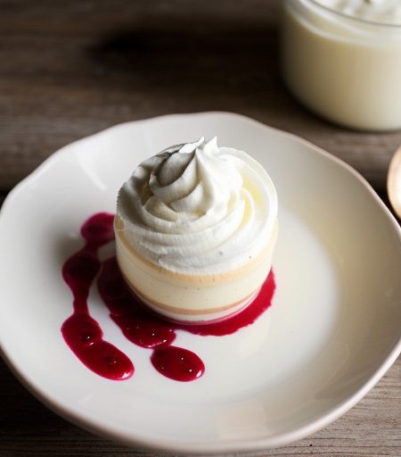 White Chocolate Mousse With Raspberry Sauce^ recipe image